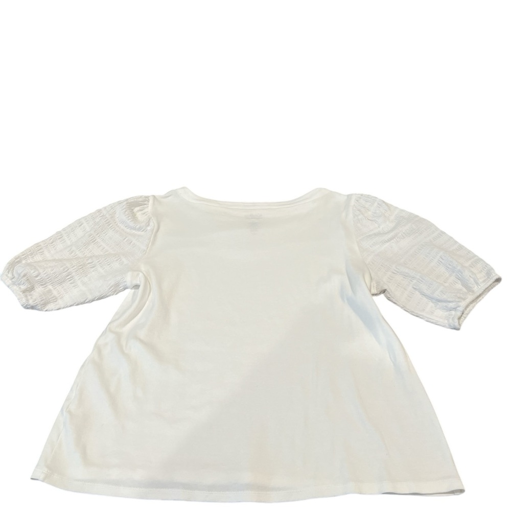 Croft & Barrow Women’s Short Sleeve Top, EUC, Size-XL, Color-White